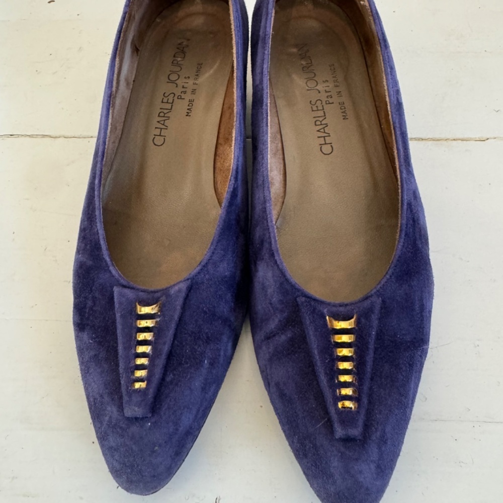 Charles Jourdan Vintage Suede Purple Heel
